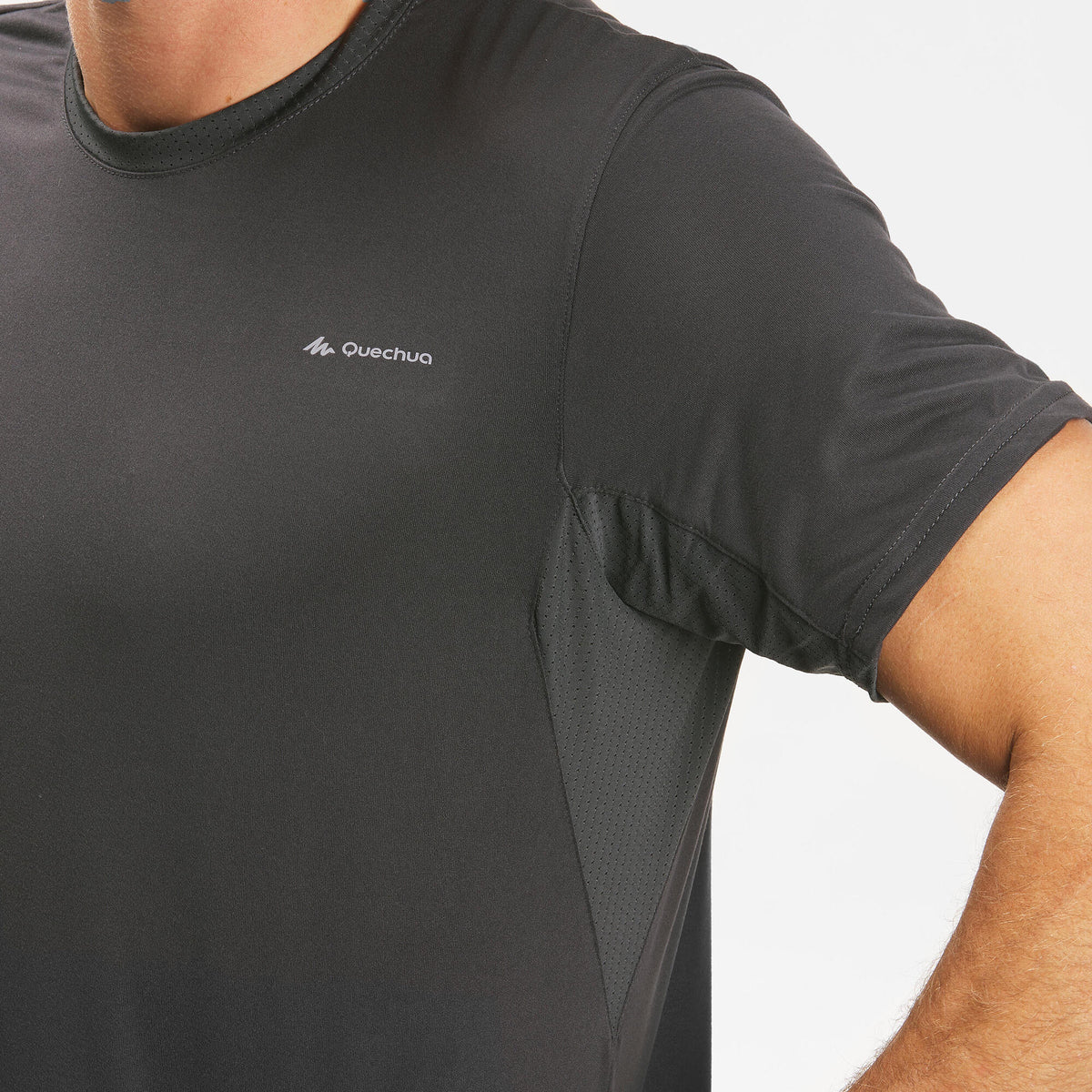 Quechua Men's Hiking Synthetic Short-Sleeved T-Shirt MH100
