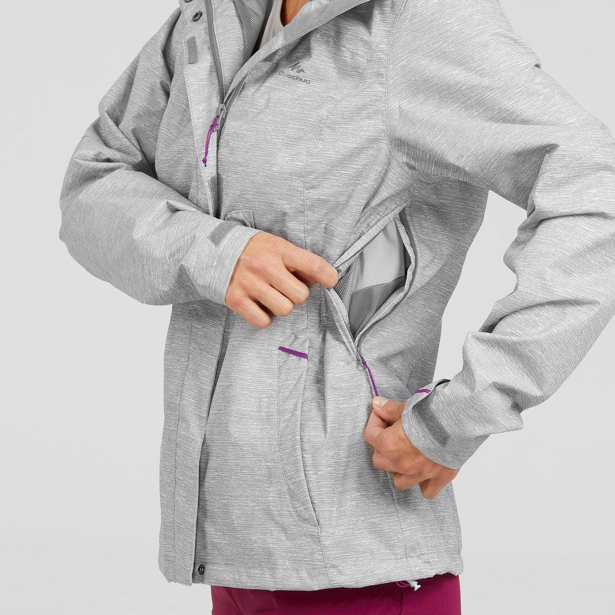 Quechua Women's MH100 Waterproof Hiking Rain Jacket