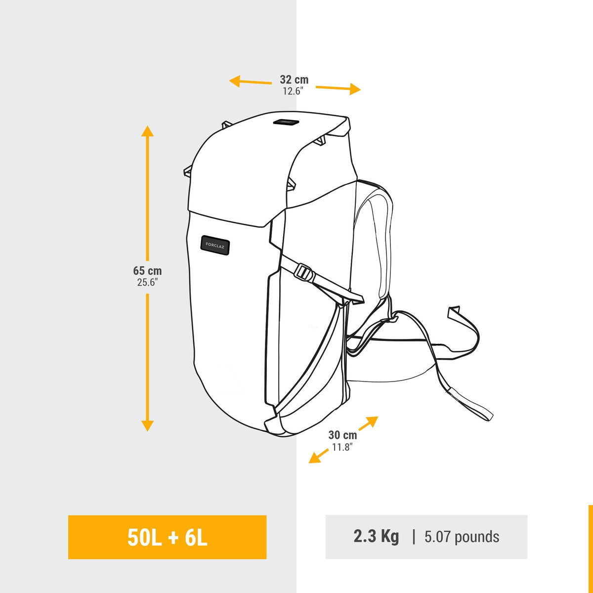Forclaz Men's Travel 900 50+6 L Backpacking Pack