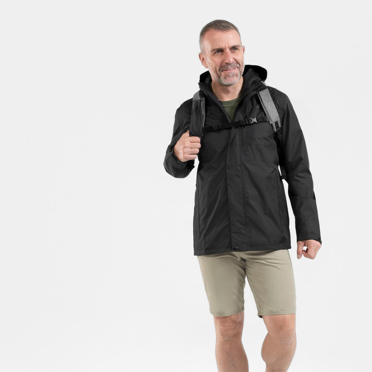 Quechua Men's NH500 Imper Waterproof Rain Jacket