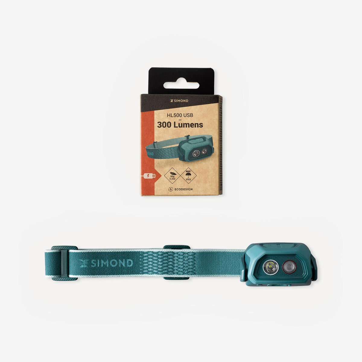 Simond HL500 USB 300 Lumen Headlamp