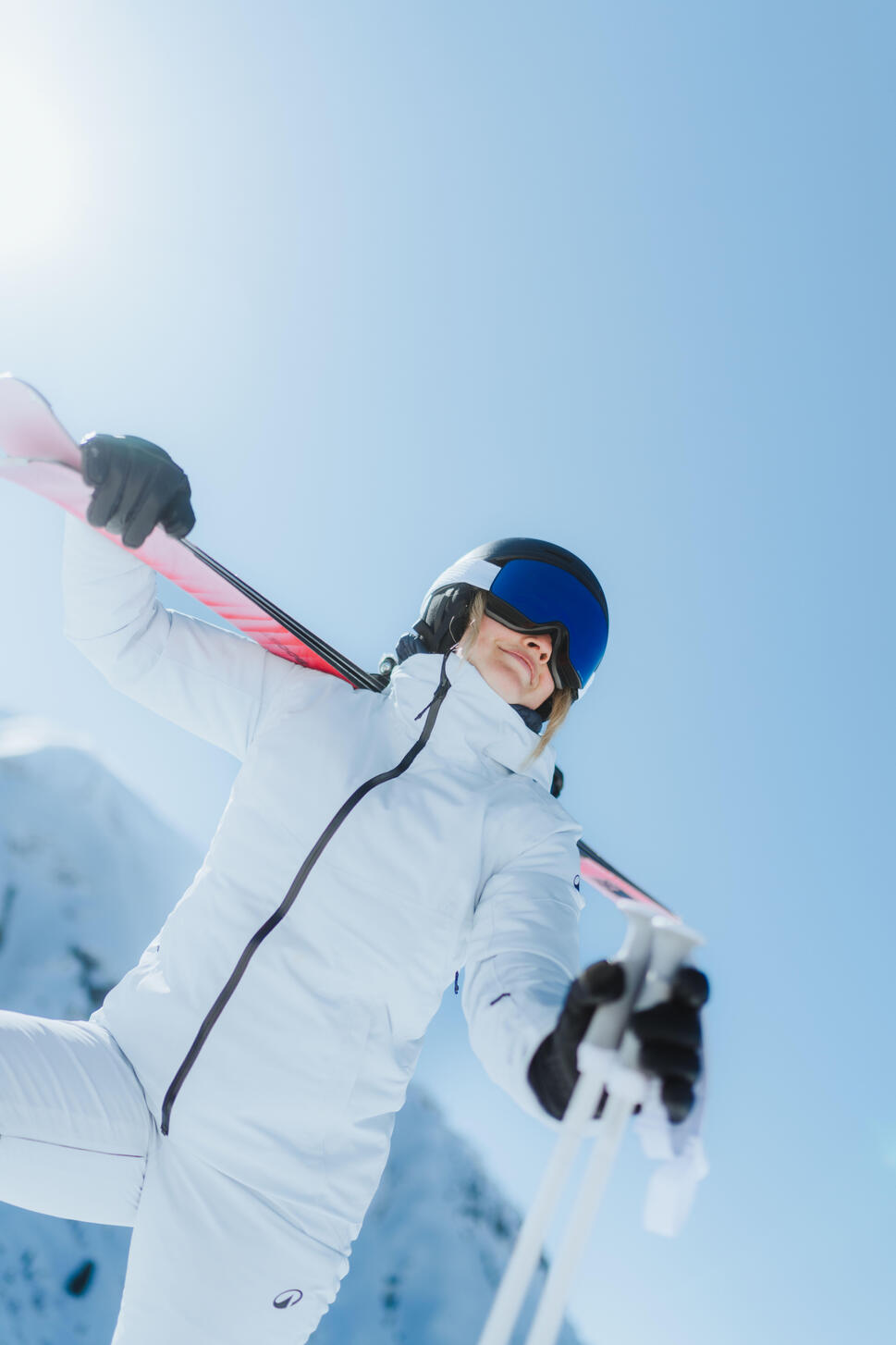 Women's waterproof ski and snowboard jacket 500 - Ice blue