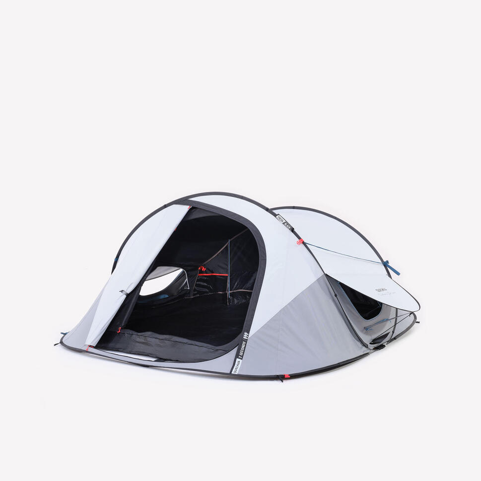 Quechua 2 Second Fresh & Black Waterproof Pop Up Camping Tent 3 Person