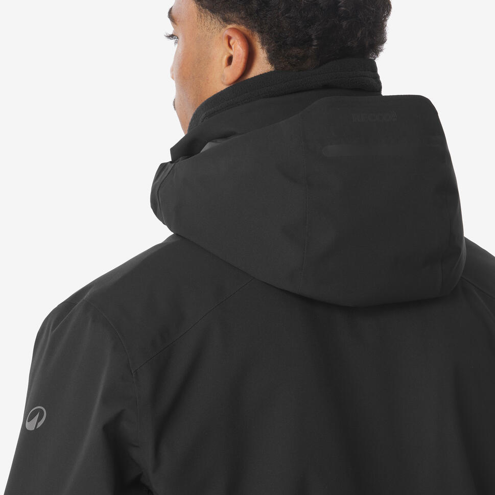 Men's waterproof ski and snowboard jacket 500 - Black