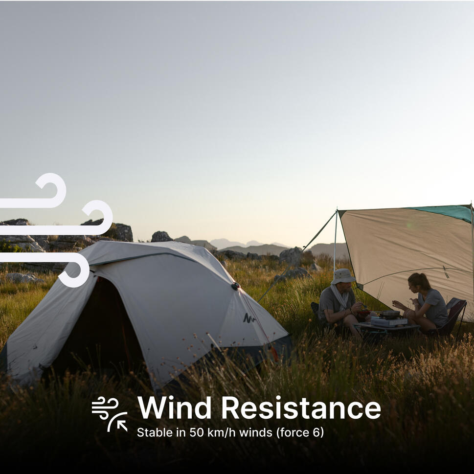 Quechua 2 Second Easy Fresh & Black Waterproof Pop Up Camping Tent - 2 Person