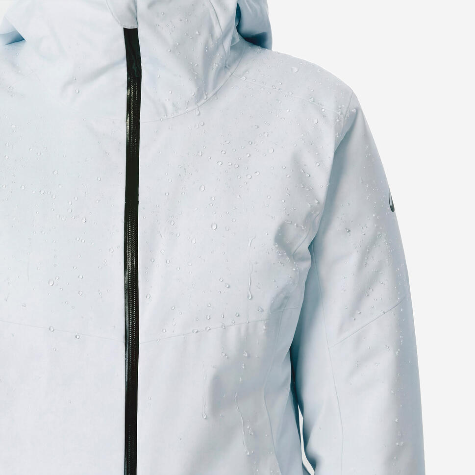 Women's waterproof ski and snowboard jacket 500 - Ice blue