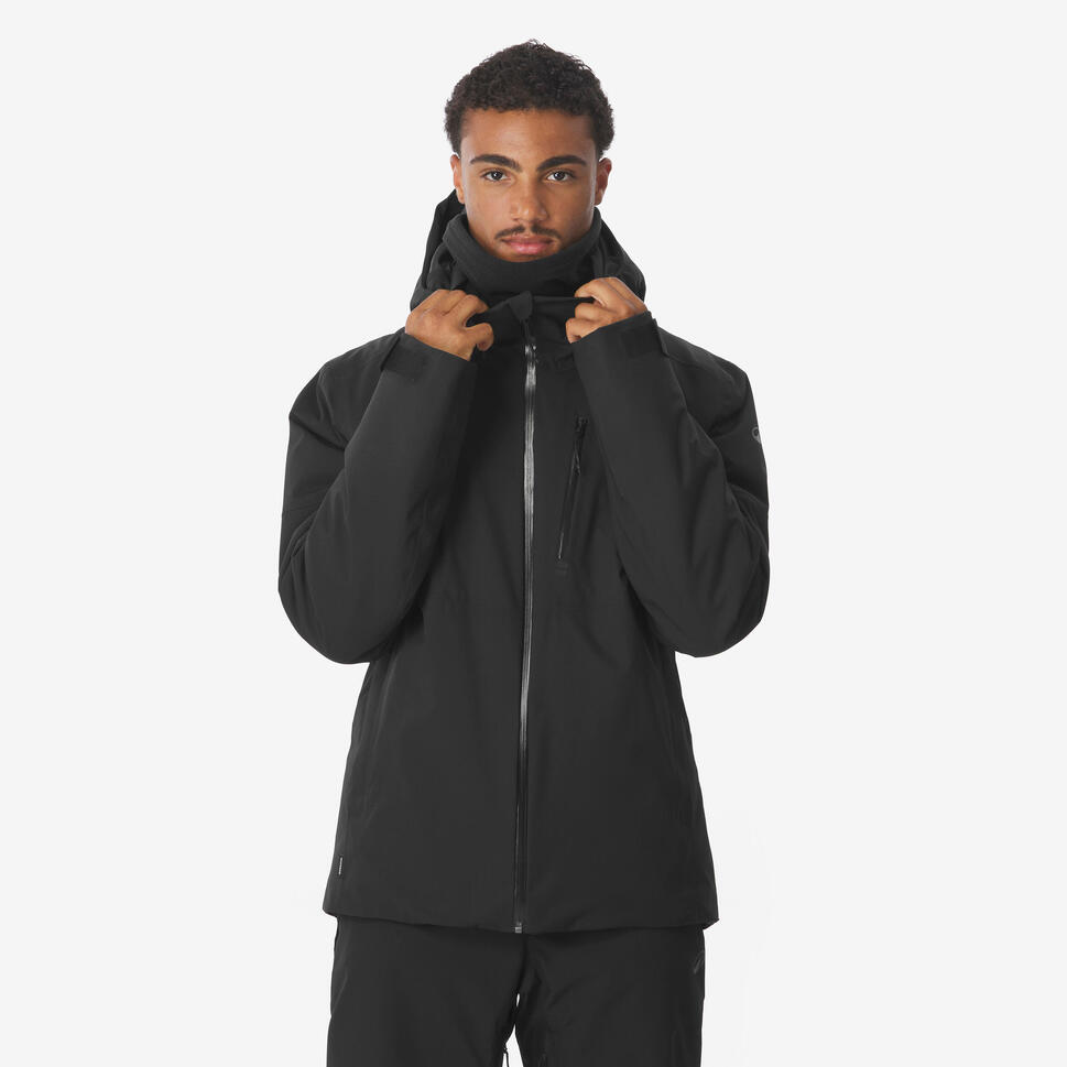 Men's waterproof ski and snowboard jacket 500 - Black
